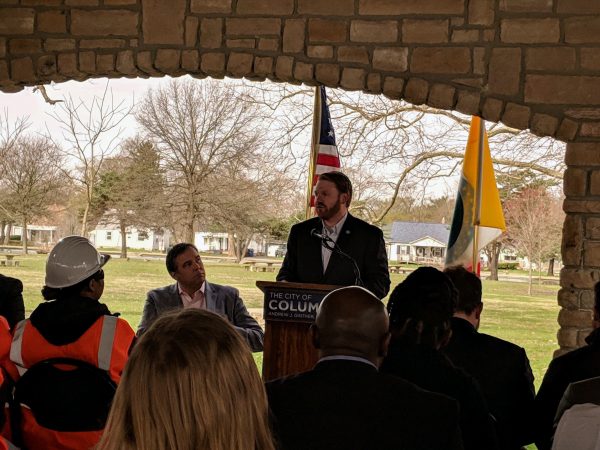 Columbus City Councilmember Rob Dorans speaks at CBA signing Columbus Building Trades 